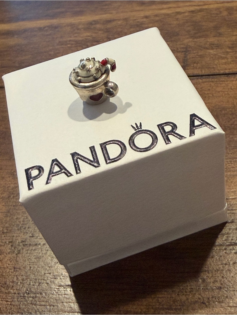 Pandora Jewelry COFFEE CUP Candy Cane HEART Hot Cocoa Charm RETIRED COLLECTORS